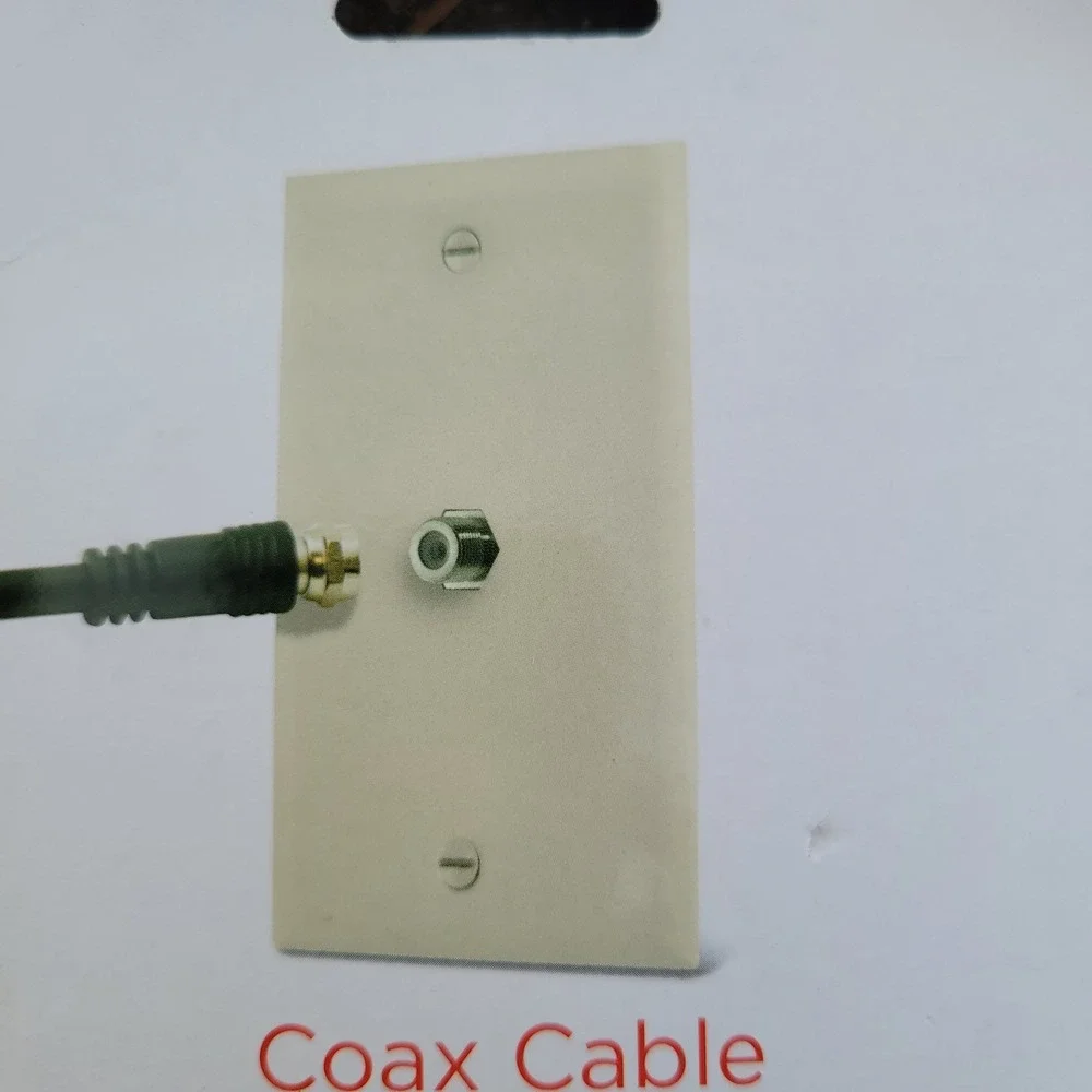 Lot 5 Coax Cable Wall Plate F Type Jack Single Cover 52187 Almond Cream Finish